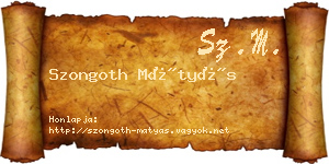 Szongoth Mátyás névjegykártya